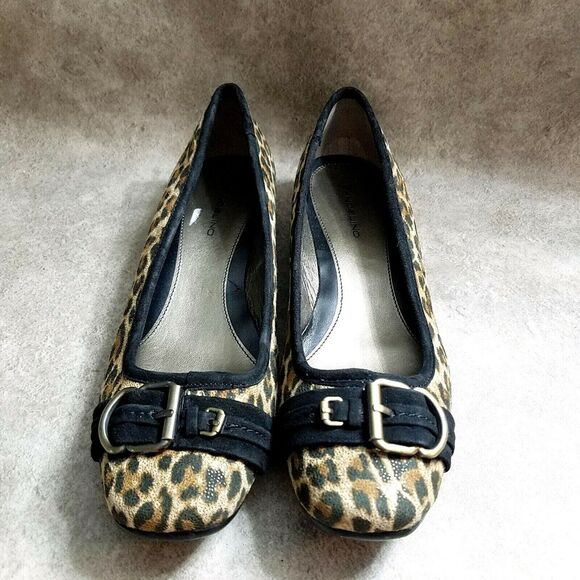 Bandolino Womens Hopkirk  Size 9.5 Brown Slip On Cheetah Print 1.5" Wedge Heels - Picture 2 of 8
